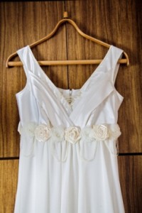 wedding dress on hanger