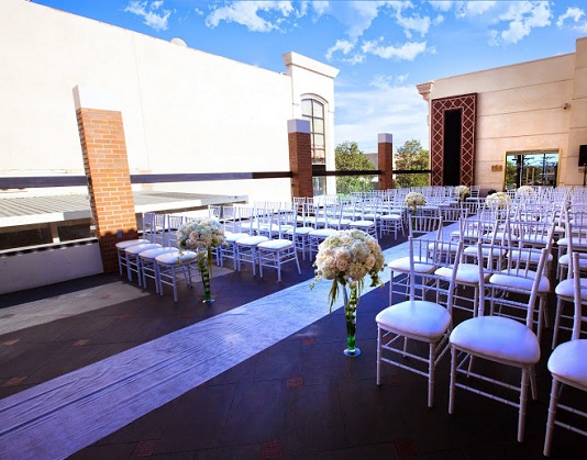 Chairs set for wedding at Brandview Patio LABanquets.com