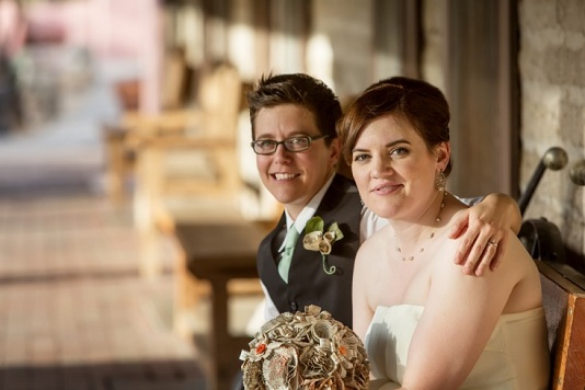 Two women celebrate their marriage L.A. Banquets