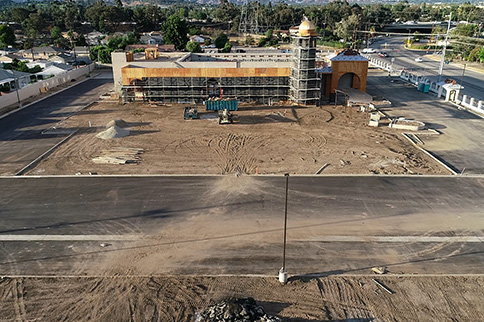 LA Banquets - The Landmark under construction, aerial photo