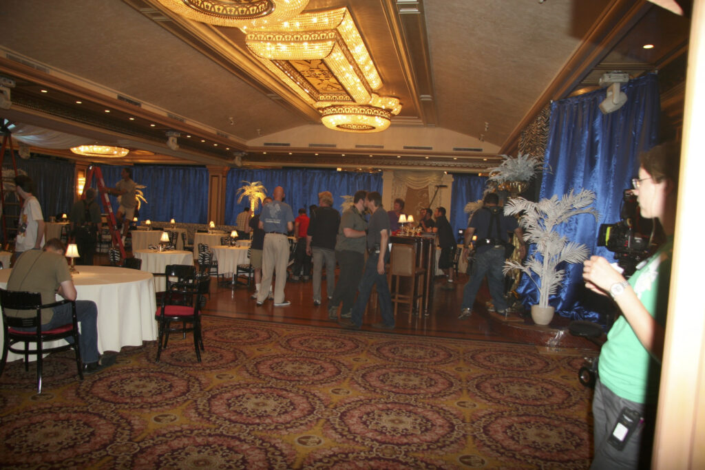 a group of people in a room