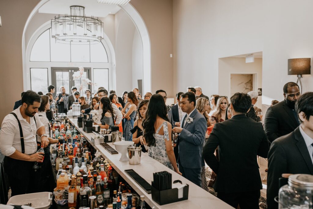 The Arrival — cocktail hour scene
