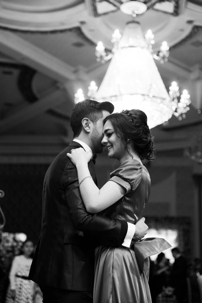 a man and woman dancing