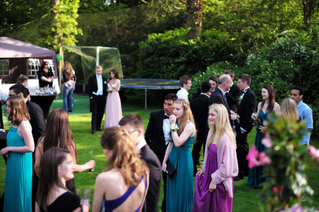 a group of people at a wedding