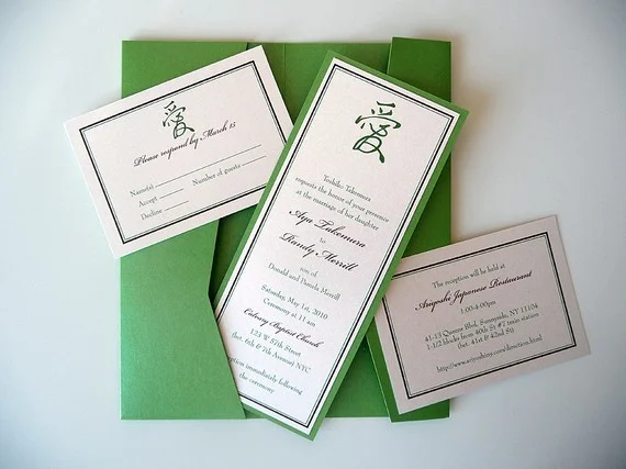 Close-up of elegant script calligraphy on a wedding invitation