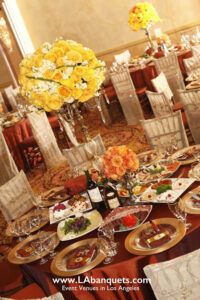 Colorful flower centerpieces L.A. Banquets